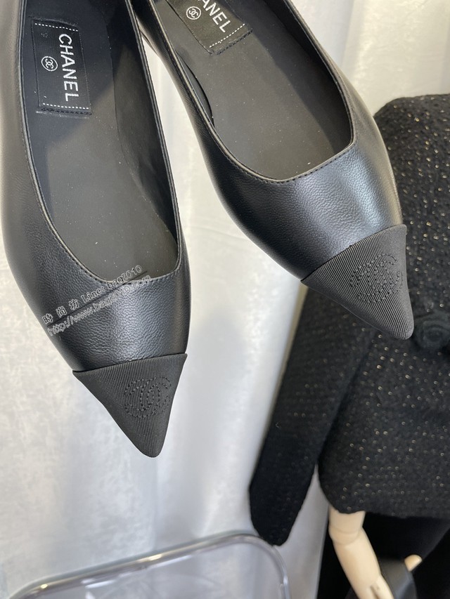Chanel香奈兒2022春款系列女士單鞋平底鞋尖頭單皮鞋 dx3041